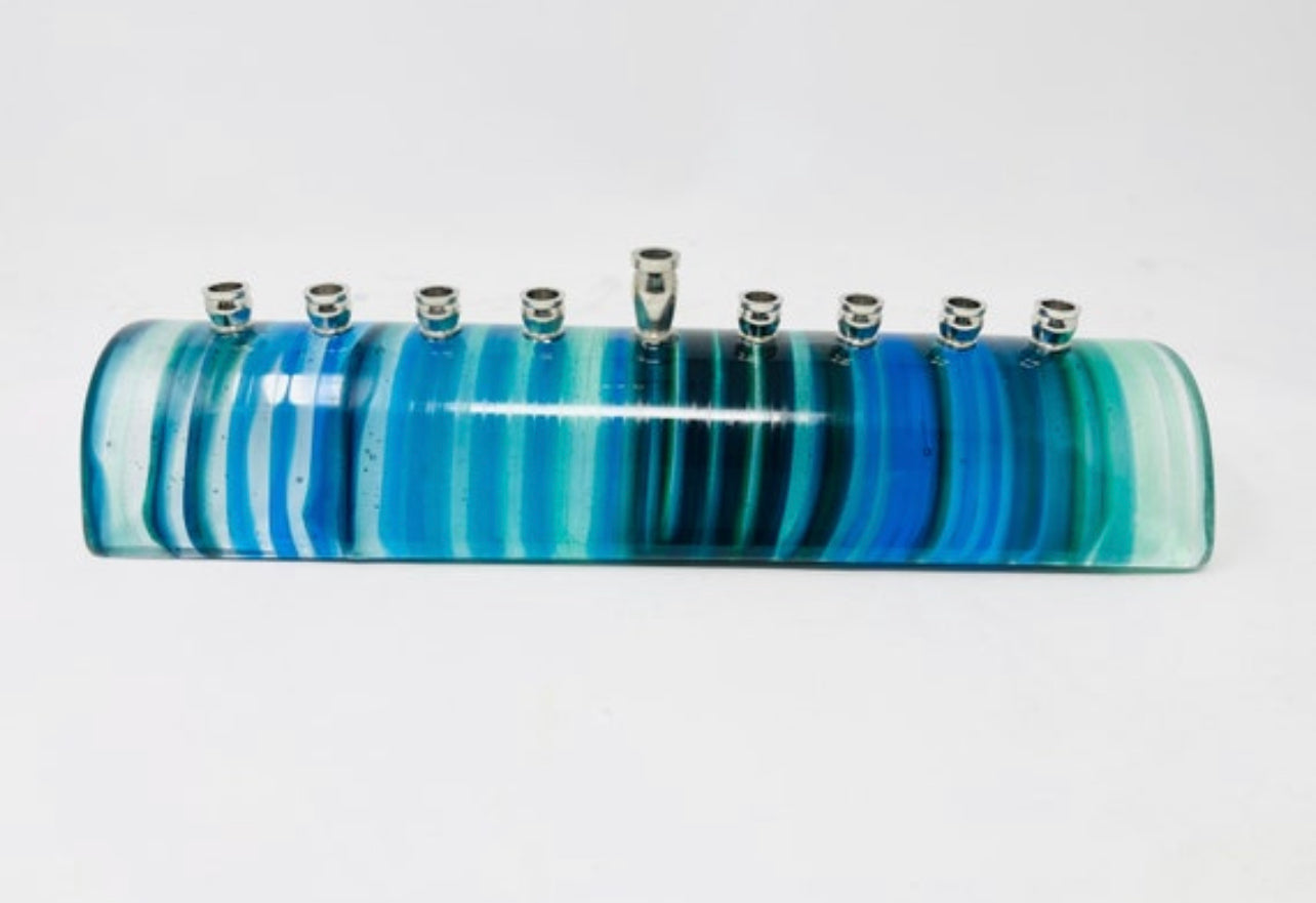 Hanukkah Menorah – Fused Glass Artwork