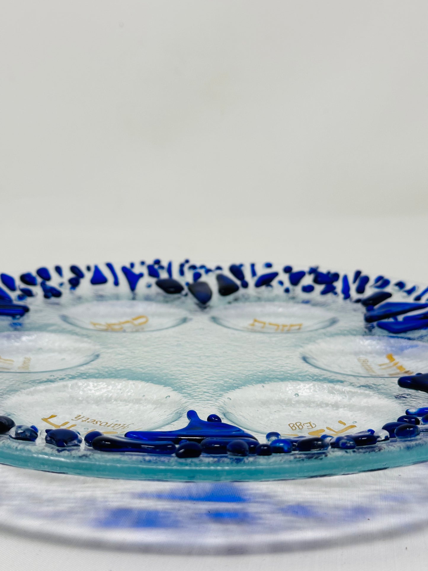 Seder Plate - Round - Personalized - Made with Chuppah Glass shards from Your Jewish Wedding