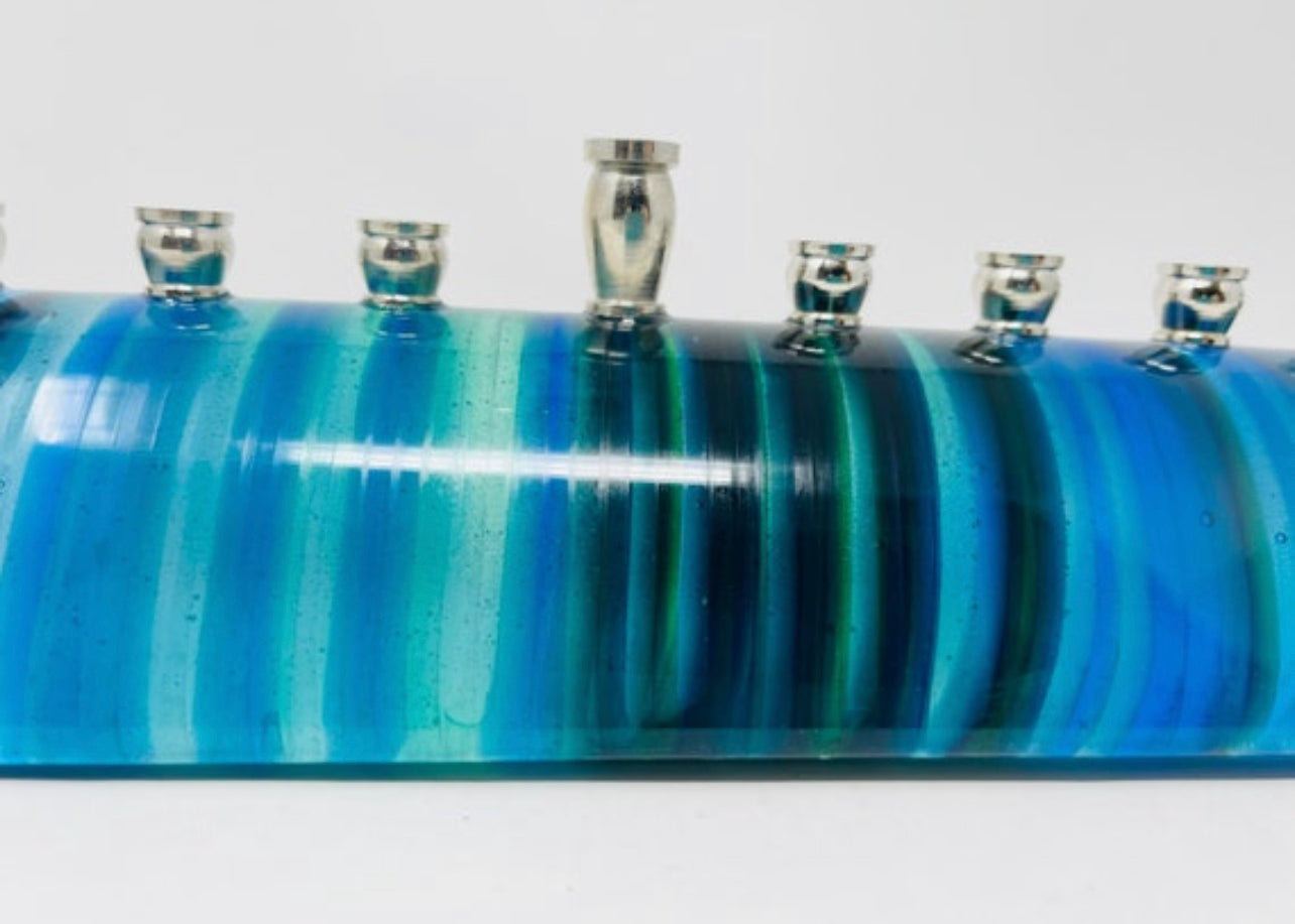 Hanukkah Menorah – Fused Glass Artwork