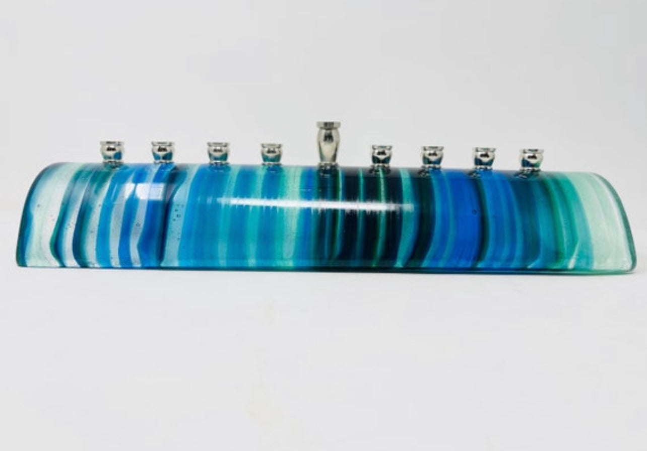 Hanukkah Menorah – Fused Glass Artwork