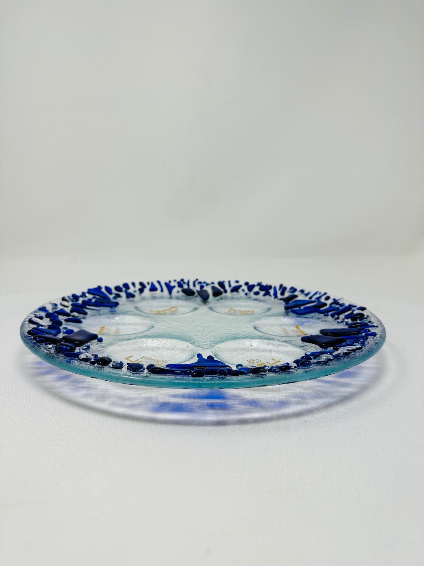 Seder Plate - Round - Personalized - Made with Chuppah Glass shards from Your Jewish Wedding