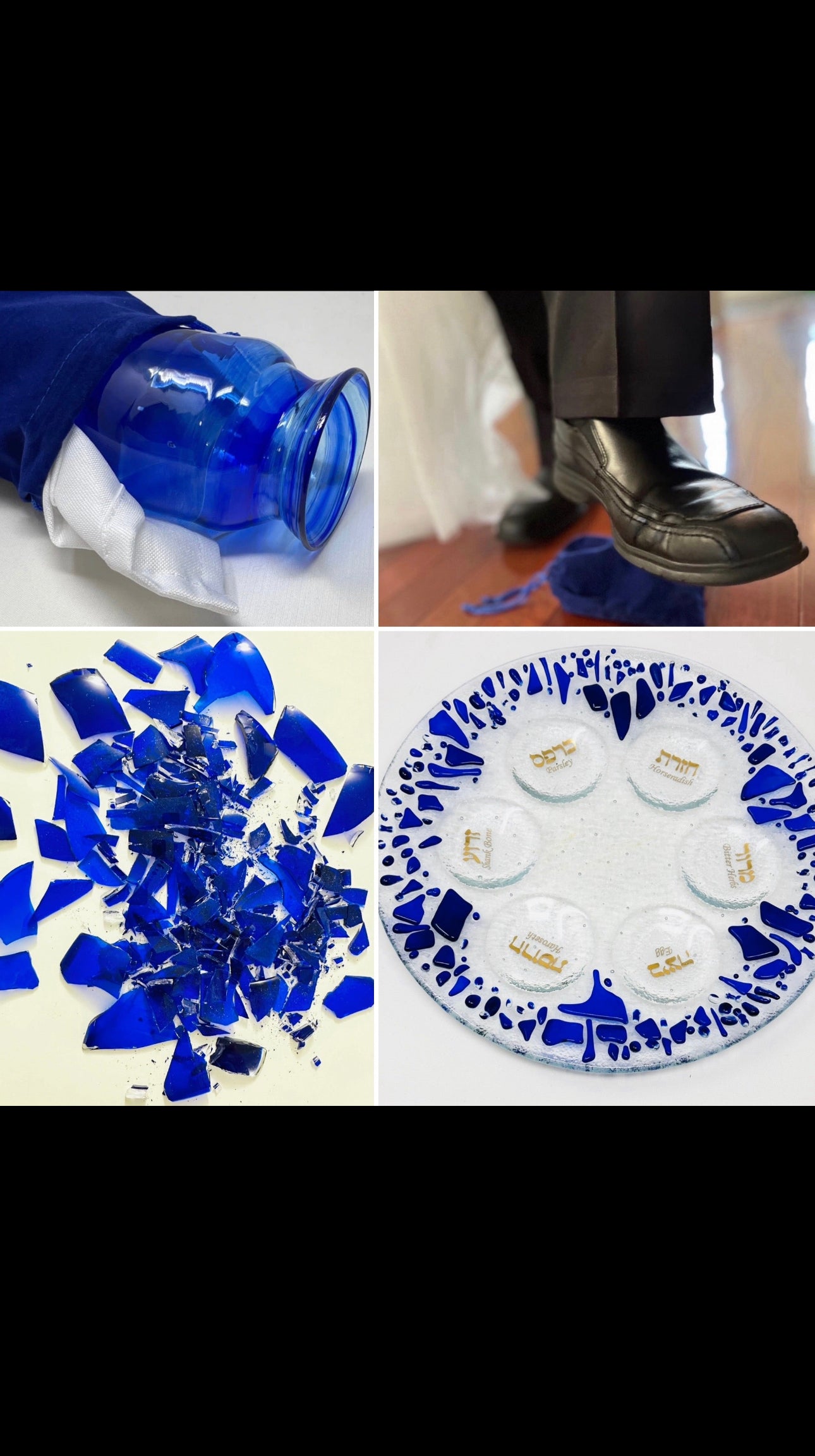 Seder Plate - Kit - Includes Chuppah Glass for your Jewish Wedding