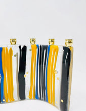 Load image into Gallery viewer, Orange Art Glass Menorah

